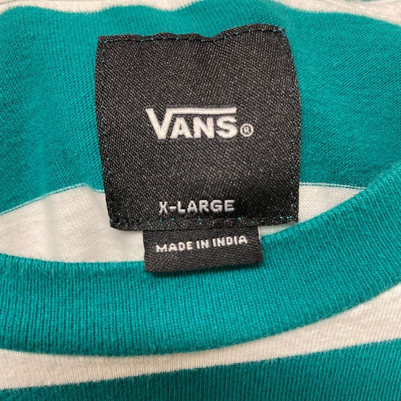 Vans Striped T-Shirt, Green/teal/white, XL - Picture 4 of 4